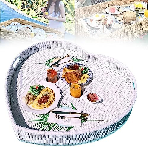 CGLYYDS Plateau Flottant De Luxe pour Piscine,Piscine Plateaux Flottants dans La Piscine,Plateau Flottant pour Plage Eau Jouets Soirée Piscine,White