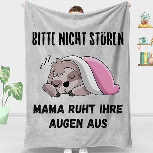 ZQYMM Geschenke für Mama, Lustige Faultier Decke Geburtstagsgeschenk für Mama, Weihnachten Geburtstag Muttertag Witzige Geschenke für Mama, Faultier Kuscheldecke Mama Geschenk