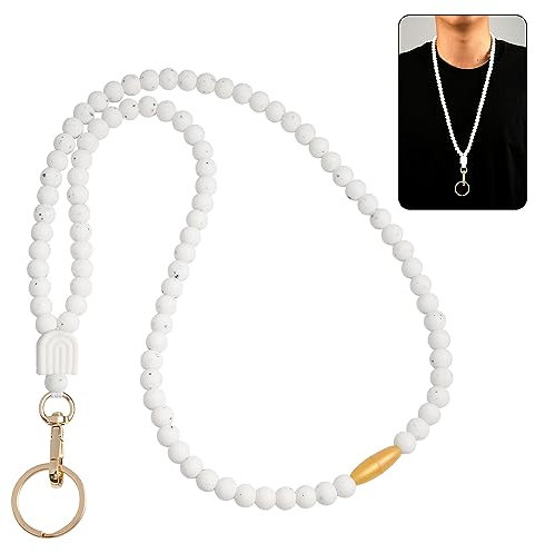 Lanyard Lehrer, Silikon Lanyards, Arbeitsabzeichen Lanyard, Silikon Hals Schlüsselanhänger, Lanyards für Ausweise, Arbeitsabzeichen, Lehrer, Frauen (Weiß)