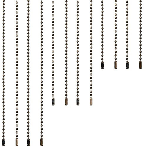 Lrtzizy 12 Piezas Extensor de Cadena de TraccióN de Ventilador de Techo ExtensióN de Cadena de Ventilador de Bronce 12/24/36 Pulgadas Cadena de TraccióN de Ventilador de Techo Extra Larga