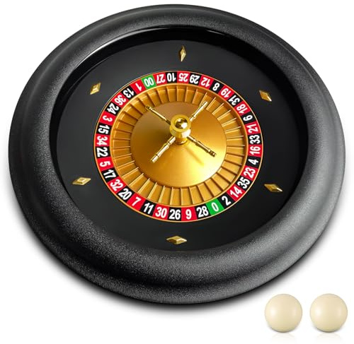 Leyndo Deluxe Casino Roulette 18 Zoll Profi ABS Roulette Set mit Doppel-Null-Layout-Rad mit 2 Bällen für Nachtspiel oder professionellen Einsatz