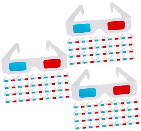 UKCOCO 120 STK 3D-Brille Aus Papier Brillengestell Aus Pappe Filme Papierbrille 3D-computerbrille Rot, Blau, Cyan Anaglyphenbrille 3D-brillenpapier 3D-rot-blau-Brille Video Einweg