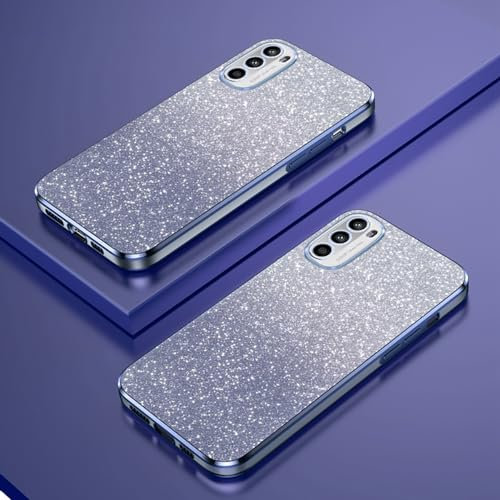 Custodia Telefono Trasparente Compatibile con Motorola Moto G62 5G Cover Cornice Elettroplaccata Gradiente Glitter Protettiva Sottile TPU