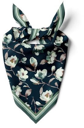 dscarf Damen-Halstuch 55cm x 55cm Square Unisex Stirnband Schal Bandana Hals Kopftuch Atmungsaktiv (Blühendes Design 23)