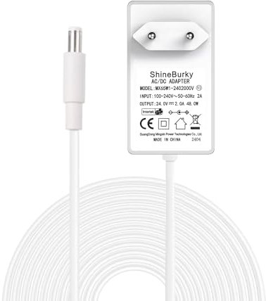 ShineBurky 24V 2A 48W LED Strip Netzteil, LED Streifen AC Adapter 100-240V auf DC 24V Standard EU Stecker für LED Strip, Radio, Router, CCTV Kamera (5.5mm X 2.1mm)