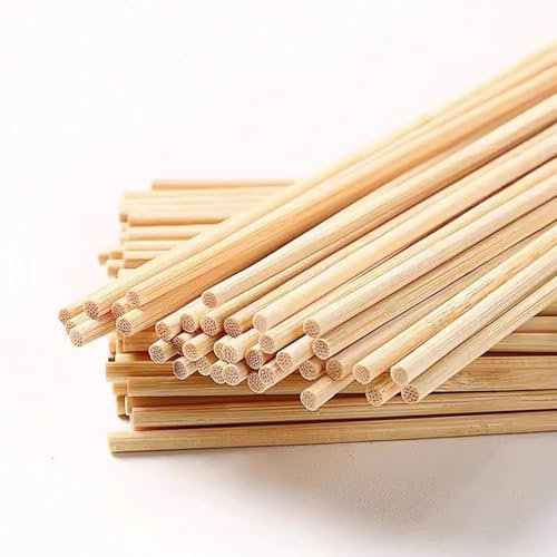 RYAN 100 Pièces Baguette Bois Ø 4 mm Longueur 20 cm Rond en Bois Lisse et Sans Bavure Baton Bois pour Arts Plastique Bricolage Décorations & Modèle Architectural