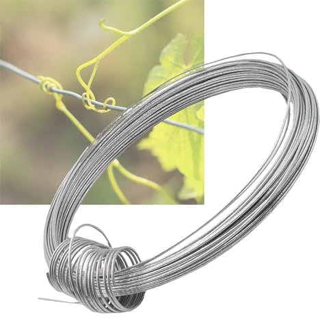 Bindedraht, Verzinkter Draht, 8 Gauge, 4 mm dick, massiver Gartendraht, Wäscheleine, biegsamer Metalldraht, silberfarben, vielseitig einsetzbar, für Pflanzen, DIY, Blumen, Zäune befestigen (Size : 50