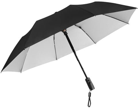 Weyot Umbrella with Fan, Sun Umbrella with Fan, 2 in 1 USB Rechargeable Sun Umbrella, Cooling Fan Umbrella, Cooling Umbrella with Fan,Silver