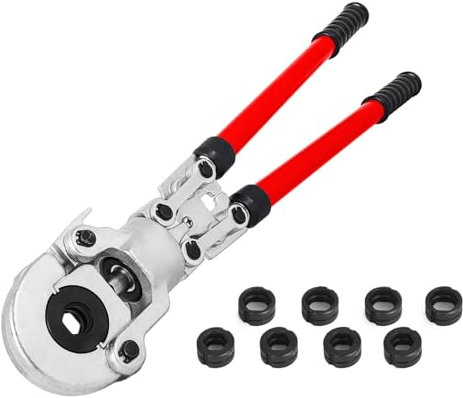 Outils De Sertissage De Tuyaux En Acier PEX Avec Matrices De Type TH/U/V Tube Multicouche En Cuivre Pince À Sertir Plomberie Kit Composite Économie De Main-D'œUvre Professionnelle(TH16-32 U12-32 8Dies