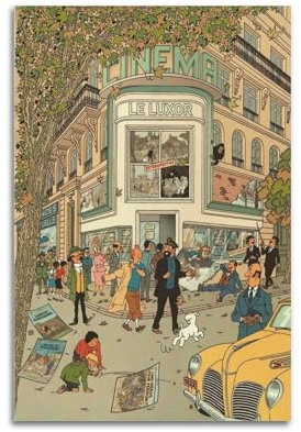YXWOYNHY Poster d'anime - Les aventures de Tintin - Toile murale décorative moderne - 40 x 60 cm