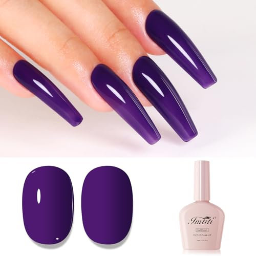 Imtiti Smalto Semipermanente Unghie Viola, Smalti Semipermanenti Per Unghie Viola Vino UV Led Soak Off Smalto Gel Unghie UV Naturale Gel Nail Polish Per Domestico 10ml