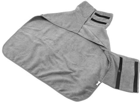 HAPINARY Albornoz para Perros Absorbente De Agua Bata De Baño para Mascotas Ropa De Secado para Perros Mediana En Color con Bordes Grises Ideal para Despué del Baño o La Piscina
