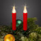 hellum Lichterkette LED Kerzen rot, Lichterkette innen mit 20 LEDs warmweiß, Kabel grün, 5,7m beleuchtet + 2 x 1,5m Zuleitung, Kerzen, Weihnachtsbaum, Hellgkeit <59 lm 151701