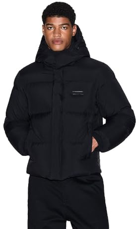 Armani Exchange Herren Cuffed Sleeve, Side Logo, Zipped Hood Down Coat (1er Pack)