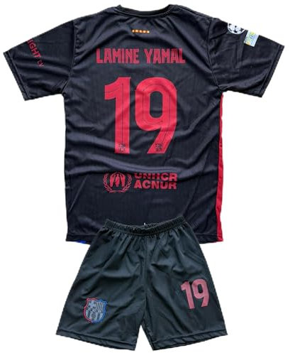 Lamine Yamal Trikot Kinder #19 – Barcelona Fußballset mit Trikot & Shorts | Perfekt für Training & Freizeit | Barca Trikot für Jungen (176)