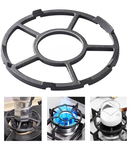 Cast Iron Work Stand, Universal Gas Hob Metal Trivets Support Ring, Non-Slip Reducer Ring Holder, Heavy Duty Thick Base Trivet for Mocha Expresso Pot Coffee Pot