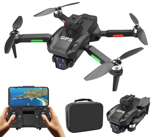 3T6B GPS Drone avec caméra HD 4K, zoom 50x, longue portée de contrôle, moteur sans balais, Drone Quadricoptère FPV Télécommandé, maintien de l'altitude pour débutants adultes