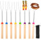 Grillspiess-Set,8 Pcs Edelstahl Grillspieße,Roasting Sticks,Teleskop Grillspieße Edelstahl,Fleischspieße für Fleisch+Gemüse,Schaschlikspieße,mit isolierten Griffen für Camping,Gartenparty,Grillparty