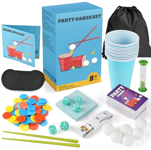 Faburo Party Game Set, Action Game for Adults | Beat Your Friends at 100 Challenges, Card and Board Game for Kids and Adults Perfect for Family Party Night