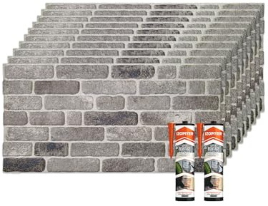 IZODEKOR 3D Wandpaneele Steinoptik | 50x100x2 cm | Styropor Wandverkleidung Steinoptik aus EPS für Innen- und Außenbereiche | Wasserfest | Inklusive Styroporkleber | SL-1926