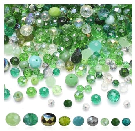 HMCEY 800 Stück Facettierte Kristall Perlen Fädeln 4/6/8 mm,Glasperlen Set,Mix Perlen Auffädeln,Bastelperlen für Armbänder,Schmuckperlen Erwachsene,Bracelet Beads For Jewellery Making,Glass Beads