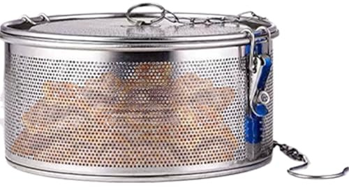 Einmachkorb aus Edelstahl – Mehrzweck-Gewürzsieb für die Küche, robustes Netz, trennt Lebensmittel und Gewürze | Ideal zum Pökeln, Suppen, Eintöpfe, Kochen, Essenszubereitung, Sieb