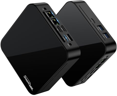 DreamQuest Mini PC Windows 11 Pro Intel N100 (bis zu 3,4 GHz) 16GB DDR4 512GB M.2 SSD Micro Desktop Computer mit Type C /4K HDMI Port, 2X Gigabit Ethernet/WiFi 5/BT 5/USB3.2 für Office Business