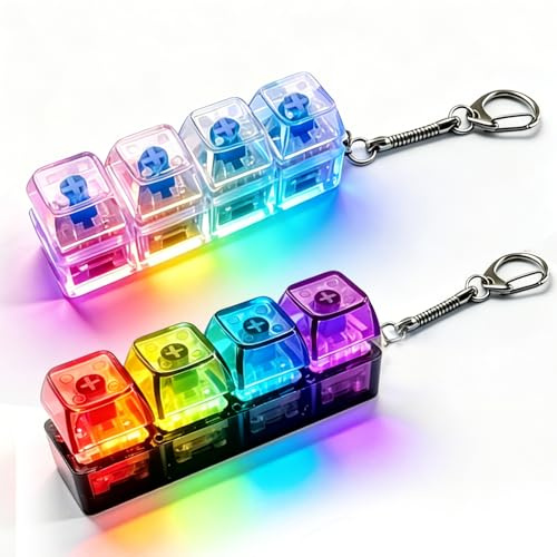 Porte-clés Clavier Mécanique Antistress Lumineux 2 PCS Mini Clicker