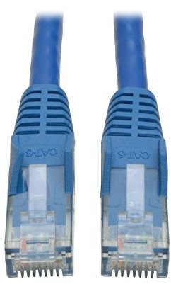 Eaton Cat6 Gigabit Snagless Molded UTP Patch Ethernet Cable, RJ45 Male-to-Male Cable, Blue, 2 Feet / 0.6 Meters (N201-002-BL)
