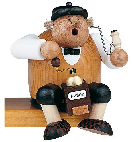 KWO Olbernhau Räuchermann Kaffeesachse, groß, 24 cm, Holz, Mehrfarbig, 24cm