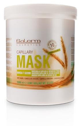SALERM - Mascarilla Nutritiva para el Pelo - 1000 ml - con Germen de Trigo - para Cabello Seco y Dañado - Hidratación Profunda del Cabello - Brillo y Luminosidad - Fortalecimiento Capilar