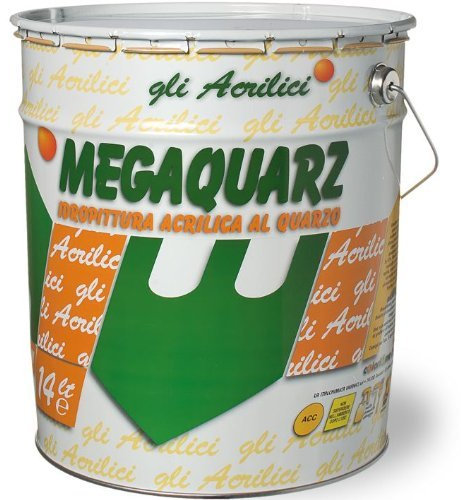 Rivestimento Pittura Plastica al Quarzo Megaquarz Laiv colore Bianco 14 Lt.