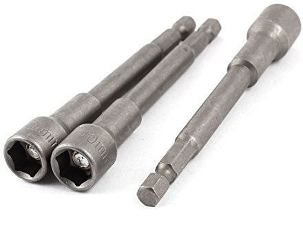 Sourcingmap a14050200ux0050 10 x 100 mm Magnet Hex Socket Nut Driver Setter (3 Pieces), 10mm x 100mm