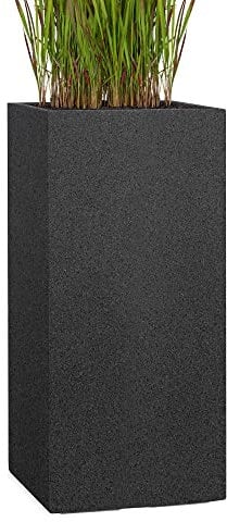 Pflanzwerk® Pflanzkübel Tower Granit Anthrazit 50x23x23cm *Frostbeständiger Blumenkübel* *UV-Schutz* *Qualitätsware*