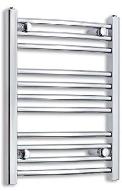 companyblue 450mm Wide Chrome Heated Towel Rail Radiator Flat Ladder for Stylish Bathroom (450 x 600 mm)
