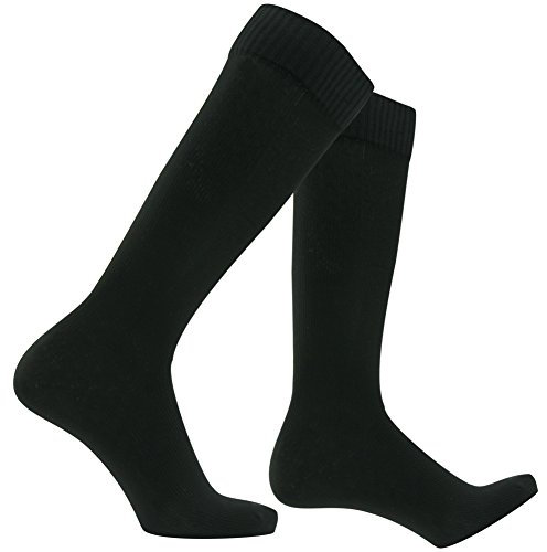 RANDY SUN Waterproof Outdoor Athletic Socks, Men's Moisture Wicking Novelty Business Perfect Fits Casual Daily Wear Hiking Skiing Wading Rowing Cycling Running Long Socks Up to Knee,Black L
