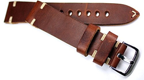 Sulla RIOS 1931 20mm Herren Leder Deutsch Uhrenarmband Vintage Flieger Retro Look braun