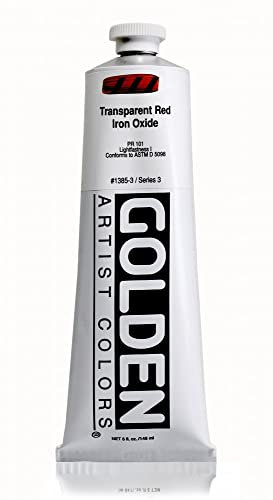 Or 0001385-3 5 oz Acrylique Heavy Body Paint - Transparent oxyde de fer rouge