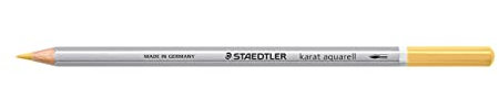 STAEDTLER aquarell Buntstifte karat aquarell, lichtocker, wasservermalbare, weiche, farbintensive Mine, unterschiedliche Trocken- und Nasstechniken, 6 Aquarellstifte im Kartonetui, 125-17