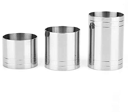 Set of 3 25ml, 35ml & 50ml Stainless Steel Thimble Bar Measure Spirit Measure