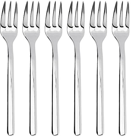 SPRINGLANE 6er-Set Kuchengabel Stratos silber Edelstahl spülmaschinengeeignet 6-teilig
