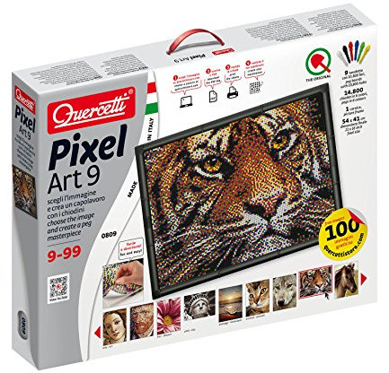 Quercetti - Pixel Art - 9 tab., Steckspiel, L57cm x W43cm x D8cm