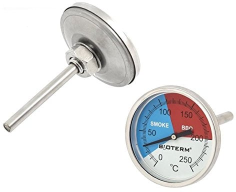 Premium Grillthermometer mit Sonde (bis 250°C) Räucherthermometer Thermometer für Grill BBQ Räucherofen - analog