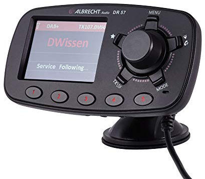 Albrecht DR 57 DAB+ Autoradio-Adapter, zum kabellosen Aufrüsten von KFZ-Radios, DAB+ & Musik-Streaming, inkl. Freisprechfunktion, 27257, schwarz