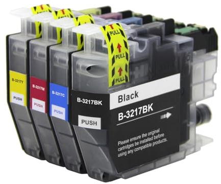 Go Inks 1 Set of 4 Cartridges to replace Brother LC3217 Compatible/non-OEM for Brother MFC Printers (4 Inks)
