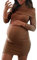 Femme Robe Pull Hiver Chaud Confortable De Maternité Femme BéBé Allaitant Enceinte Grossesse Robe Tricot Manche Longues Epaule Denudee Grand Taille Dress (M(EU44), Marron)