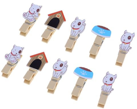 Amosfun Mini Holzklammern Hund Clip 3.5X0.7X1.2 Zoll Natürliche Fotohalter Für Dekoration Büro Und Haushalt Vielseitige Deko Clips Für Fotos Karten Und Bastelprojekte