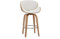 Miliboo Design-Barhocker Weiß und helles Holz 65 cm Walnut