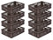 8x Eurobehälter/Stapelkorb/Bäckerkisten, Grundmaß 600x400x150 mm. Eurobox stapelbar aus Kunststoff in TOP-Qualität - Made in Germany (Braun)