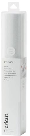 Cricut Glitter Iron On | White | 48cm (19) | Heat Transfer Vinyl Roll (HTV) | for use with All Cricut Cutting Machines